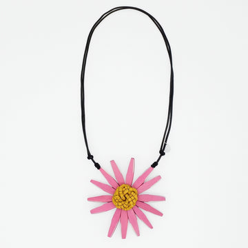Pink and Yellow Amaya Flower Statement Necklace