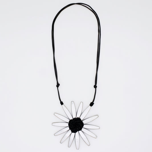 Silver Amaya Flower Statement Necklace - Sylca Designs - Chunky Jewelry 