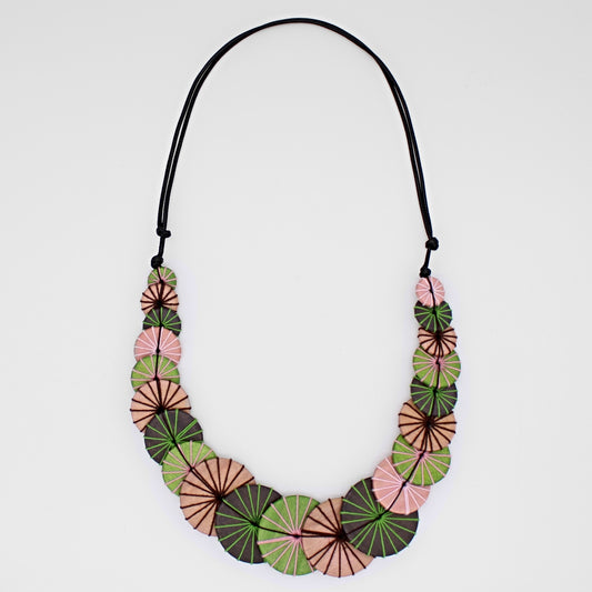 Green and Pink Azalea Necklace