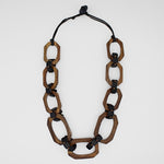 Brown Paz Link Necklace - Sylca Designs - Chunky Jewelry 