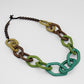 Green and Taupe Canyon Link Necklace