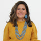 Denim Blue Jacey Triple Strand Necklace
