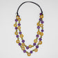 Purple and Mustard Tatum Double Strand Necklace