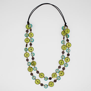 Green Bobbie Double Strand Necklace
