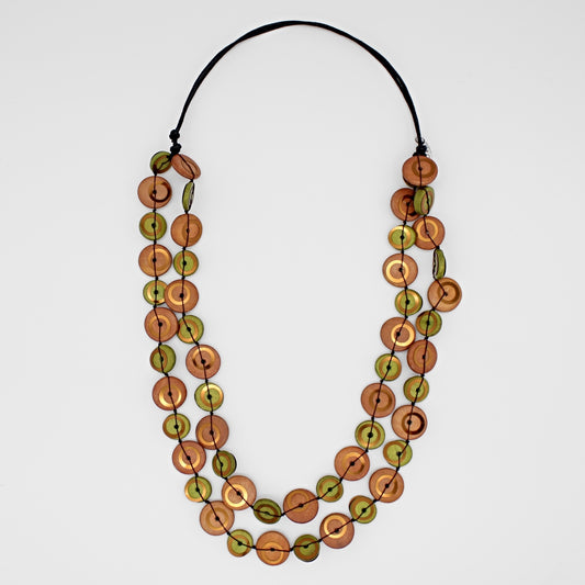 Rust Bobbie Double Strand Necklace