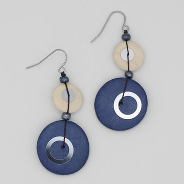 Blue and Cream Josephine Earrings