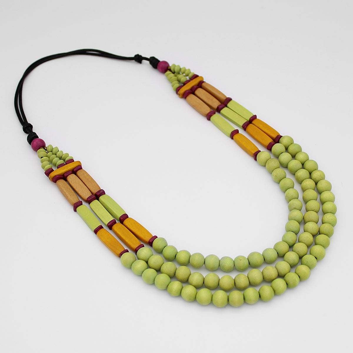 Lime Triple Strand Jasper Statement Necklace