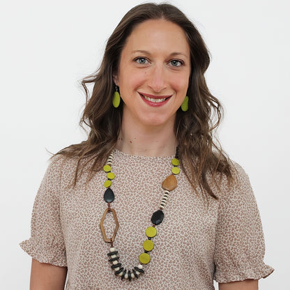 Lime Wood Bead Gabby Necklace
