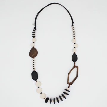 White Wood Bead Gabby Necklace