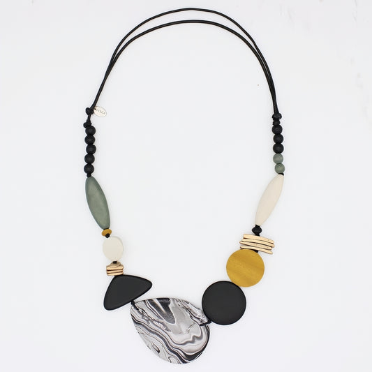 Dusk and Dawn Marble Necklace - Sylca Designs - Chunky Jewelry 