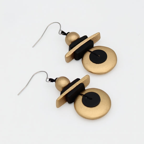 Assuta Gold Drop Earrings - Sylca Designs - Chunky Jewelry 