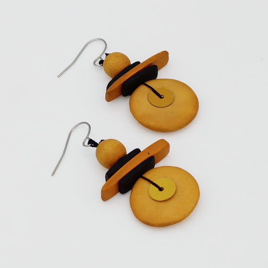 Assuta Mustard Drop Earrings - Sylca Designs - Chunky Jewelry 