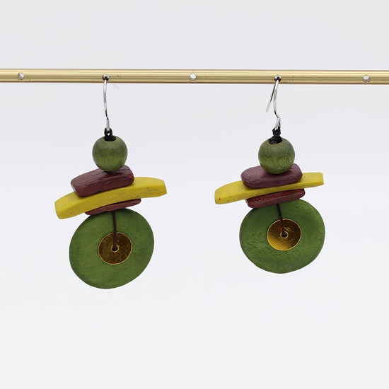Assuta Olive Drop Earrings - Sylca Designs - Chunky Jewelry 