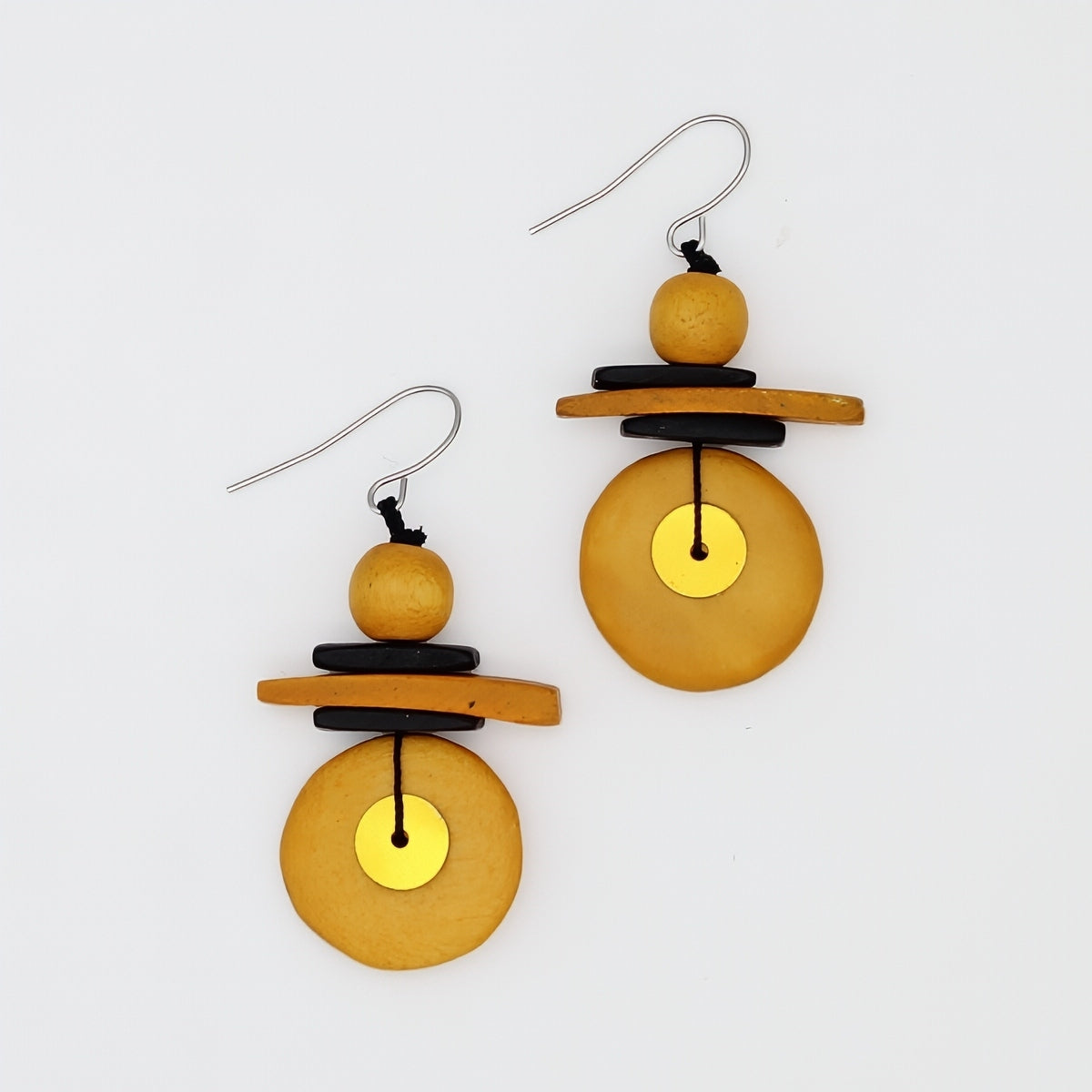 Assuta Mustard Drop Earrings - Sylca Designs - Chunky Jewelry 