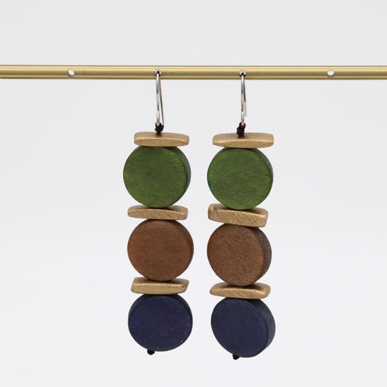 Earth Toned Percy Dangle Earrings - Sylca Designs - Chunky Jewelry 
