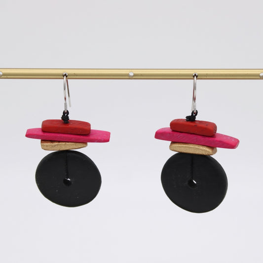 Black and Red Sabrina Earrings