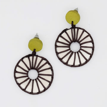 Ivory Wrapped Bead Riu Earrings