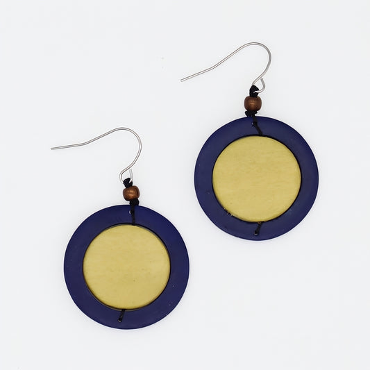 Yellow Circle Cut-Out Earrings