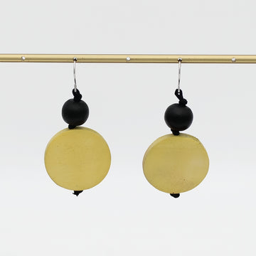 Chartreuse Wood Earrings