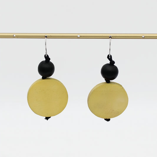 Chartreuse Wood Earrings