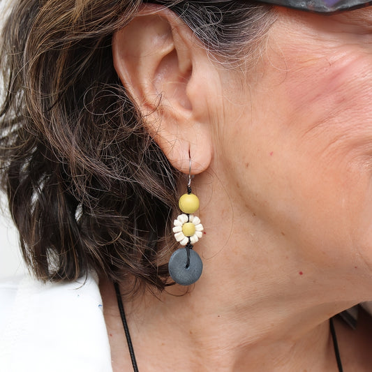Petite Daisy Chartreuse Earrings