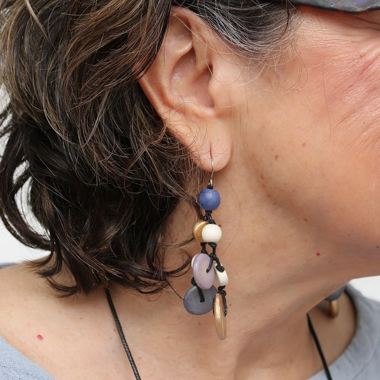 Purple Juliette Drop Statement Earrings