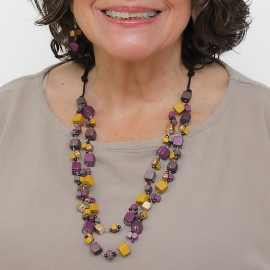 Merlot Lia Floating Bead Necklace