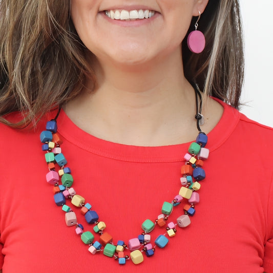 Multi Color Lia Floating Bead Necklace