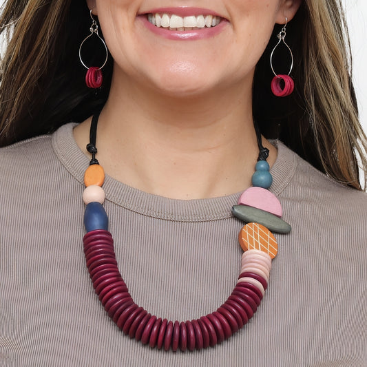 Wine Contemporary Phoenix Necklace