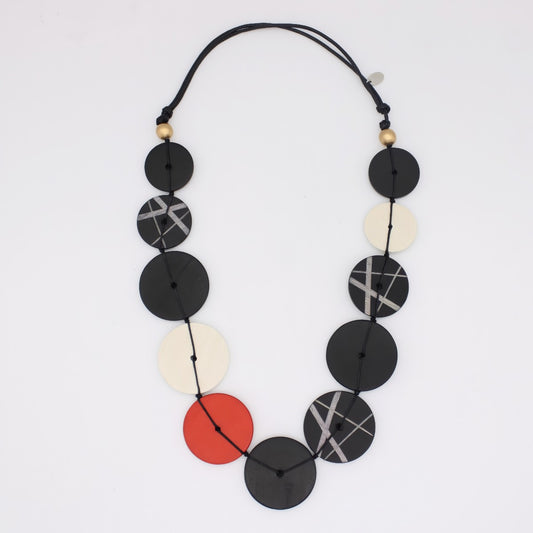 Black Alida Circle Statement Necklace