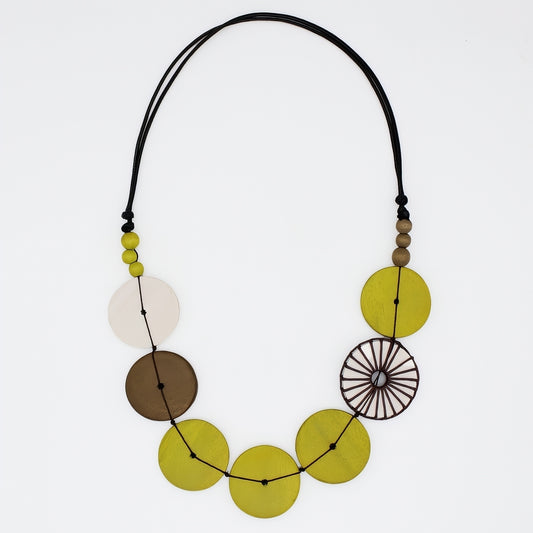 Lime Wrapped Bead Riu Necklace
