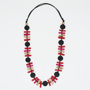 Black and Red Sabrina Petite Bead Necklace