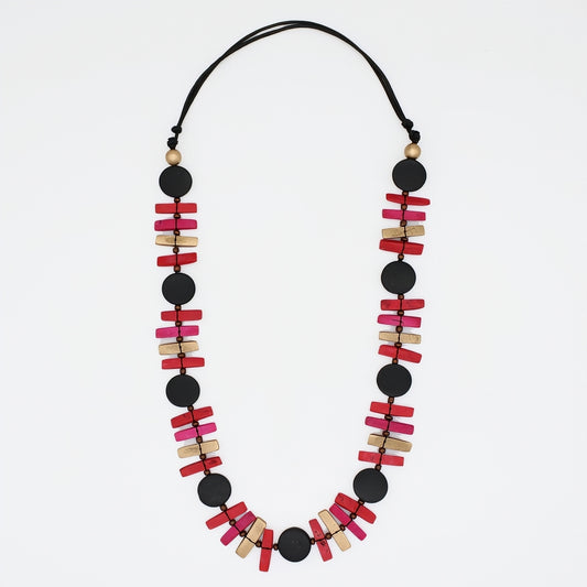 Black and Red Sabrina Petite Bead Necklace
