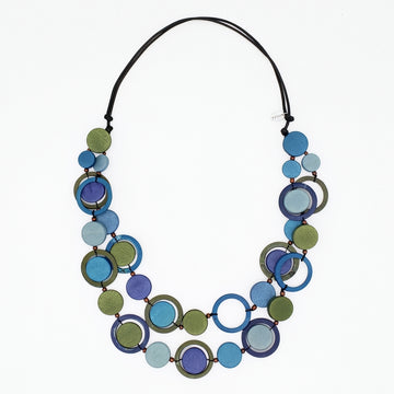Blue Circle Cut-Out Necklace