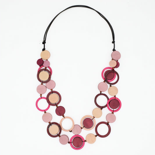 Magenta Circle Cut-Out Necklace