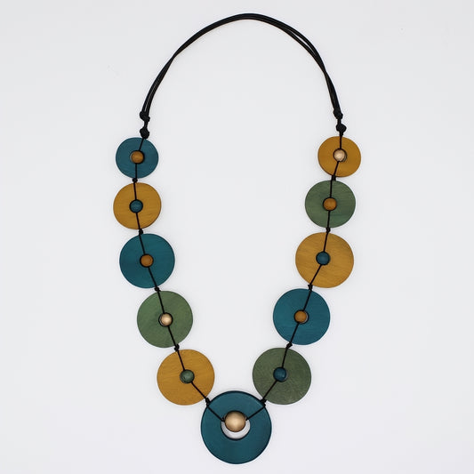 Teal Wood Unity Necklace