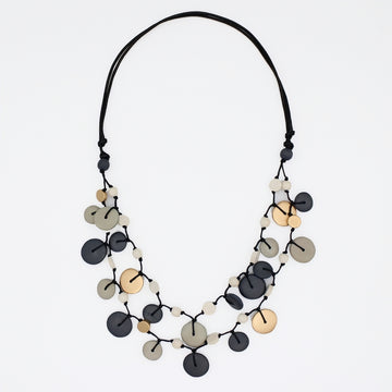 Gray Juliette Drop Double Strand Necklace