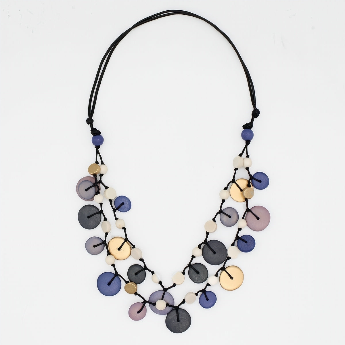 Purple Juliette Drop Double Strand Necklace - Sylca Designs - Chunky Jewelry 
