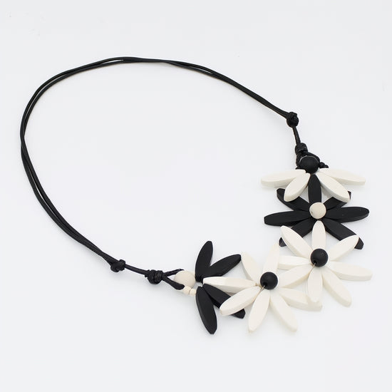 White Garland Nectar Statement Necklace - Sylca Designs - Chunky Jewelry 