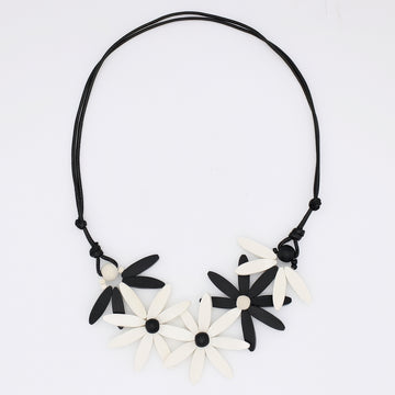 White Garland Nectar Statement Necklace - Sylca Designs - Chunky Jewelry 