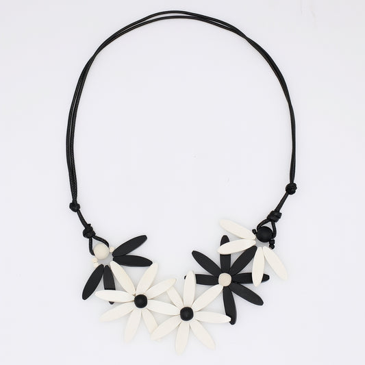 White Garland Nectar Statement Necklace - Sylca Designs - Chunky Jewelry 