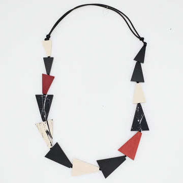 Red and Black Zara Triangle Statement Necklace