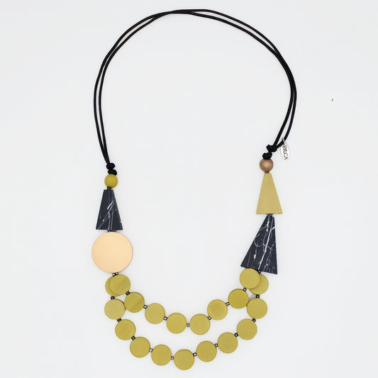 Gold and Yellow Scarlett Multi-Strand Art Necklace