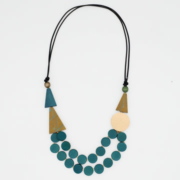 Teal Scarlett Multi-Strand Art Necklace