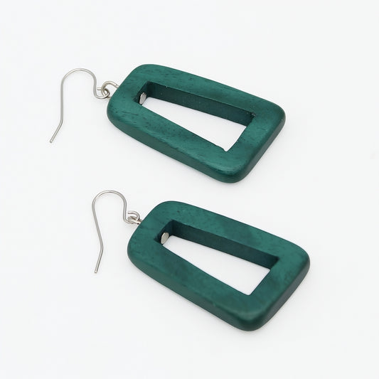 Green Driftwood Dangle Earrings