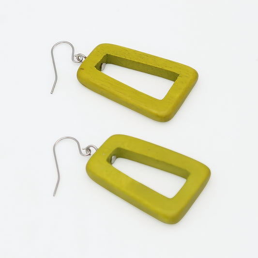 Lime Driftwood Dangle Earrings