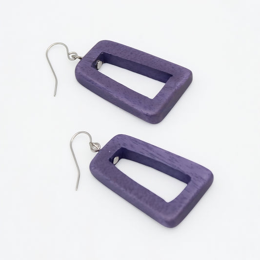 Purple Driftwood Dangle Earrings