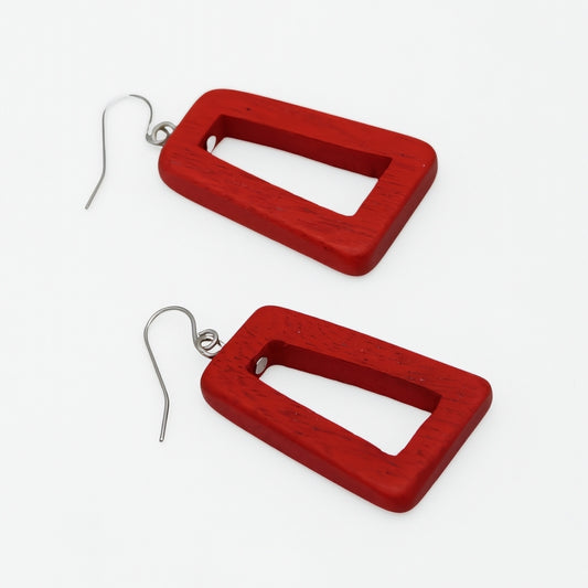 Red Driftwood Dangle Earrings