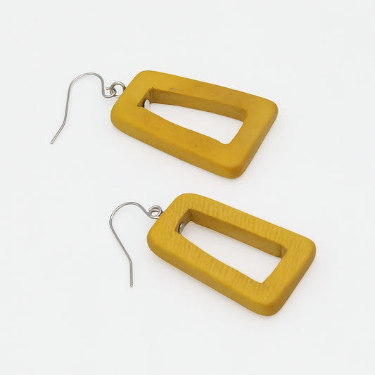Yellow Driftwood Dangle Earrings