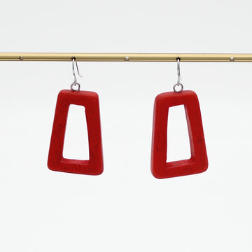 Red Driftwood Dangle Earrings